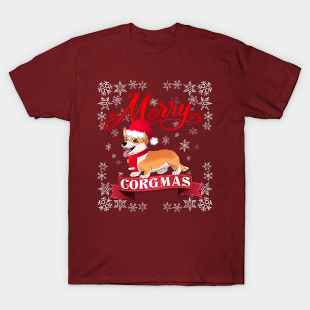 Merry Corgmas T-Shirt by MasterConix